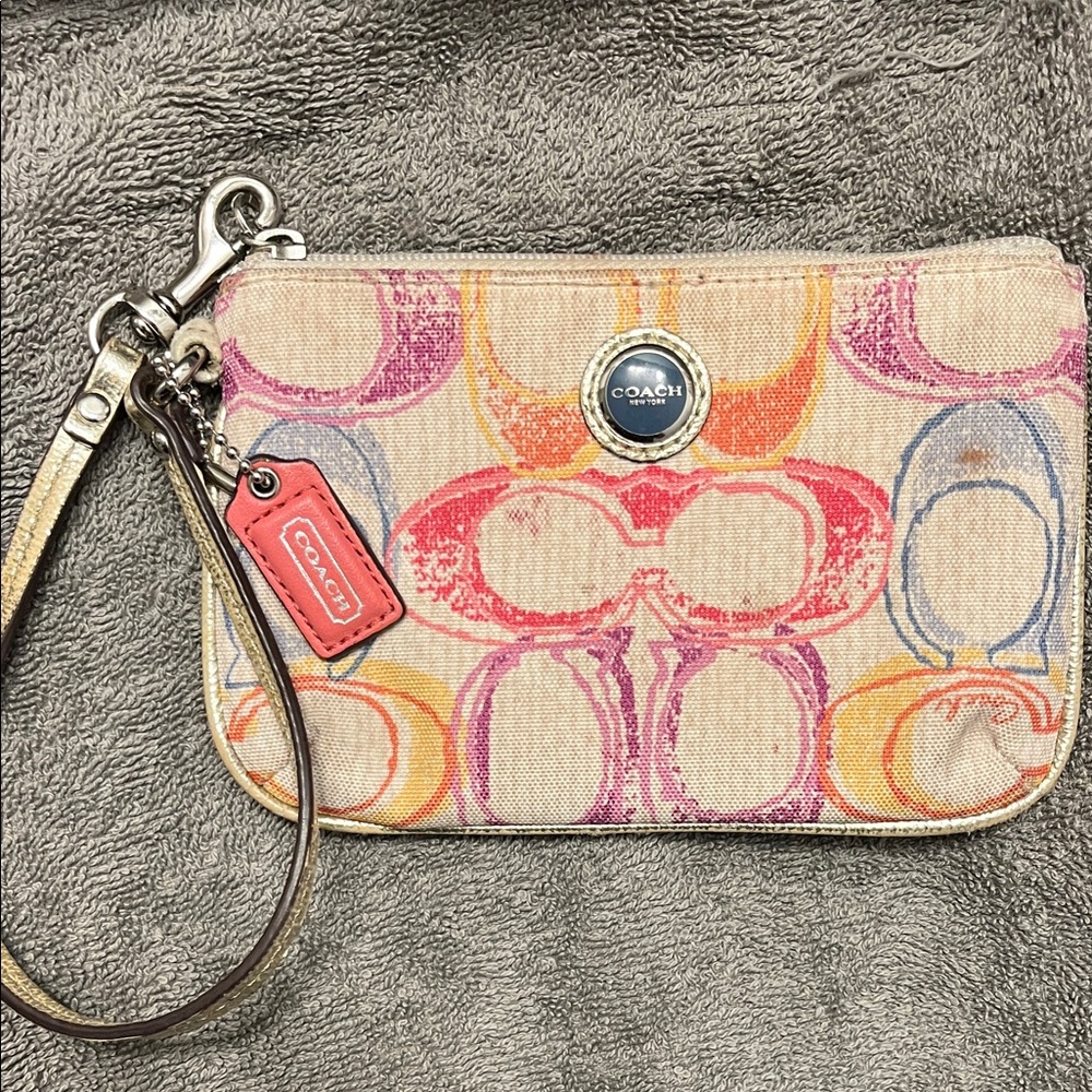Coach Signature Multicolor Wristlet